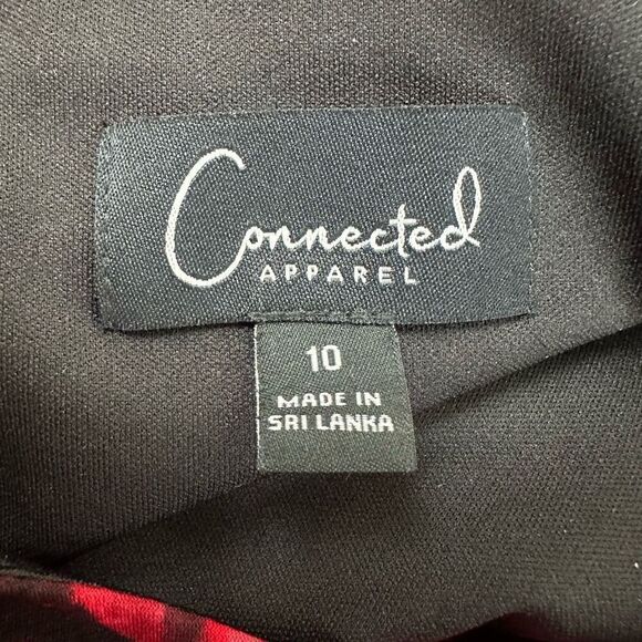 Connected Apparel Womens 10 Bell Sleeve Floral Sheath Dress Black Red Whimsigoth - Picture 4 of 8